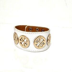 Tory Burch White and Gold Bracelet
